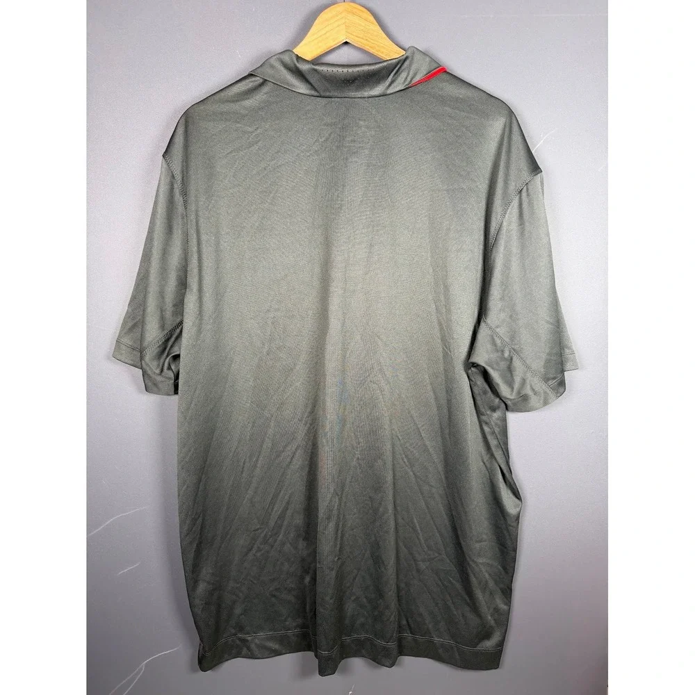 Nike Mens XL Georgia Bulldogs Dri-FIT Polo Shirt Gray Red UGA